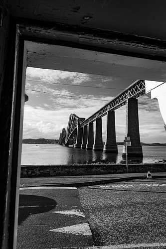 The view of the bridge at South Queensferry from a restaurant. The door frame acts as a frame, making it a unique photograph.