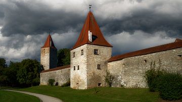 Towers of the historic town wall of Berching by ManfredFotos