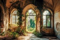 verlaten kasteel, en tuin