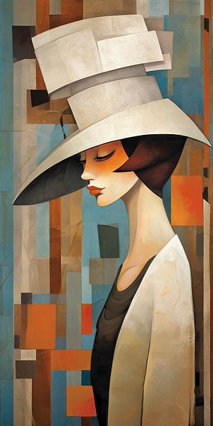 Portrait with Hat 157.46 by Eye catching paintings