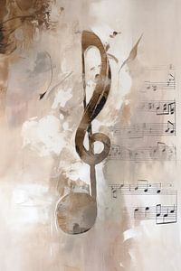 Musical note abstract beige by Your unique art