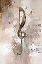 Musical note abstract beige by Your unique art thumbnail