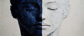 Two-coloured faces in contrast - Artful by Poster Art Shop