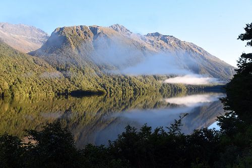 Ambiance matinale dans le Fiordland, Nouvelle-Zélande
