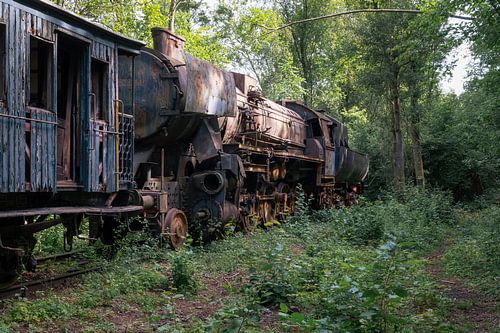 Abandoned steam train