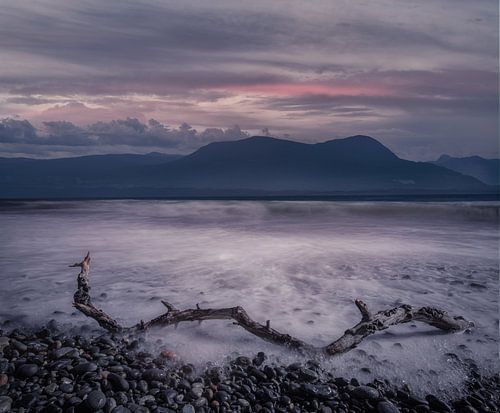 Sunset, mountains and sea in Canada