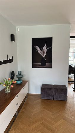 Still life plume feathers in a vase