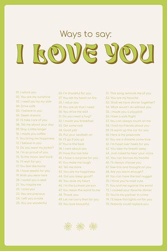 Ways to say : I love you - Vert sur Loretti