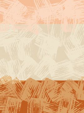 Paysage abstrait en ocre et pêche douce sur Dina Dankers