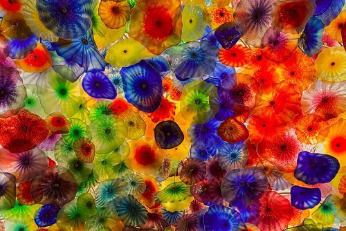 Het glazen bloemen plafond van het Bellagio Hotel & Casino