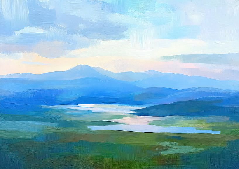 Serenity Unfolds van Abstract Schilderij
