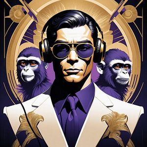 Businessman with monkey