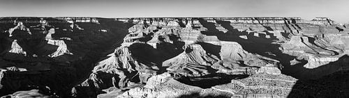 Panorama Grand Canyon Nationaal Park in zwart-wit