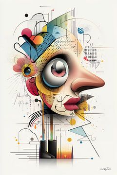 kunstachtige en grappige whimsical karikatuur van Gelissen Artworks