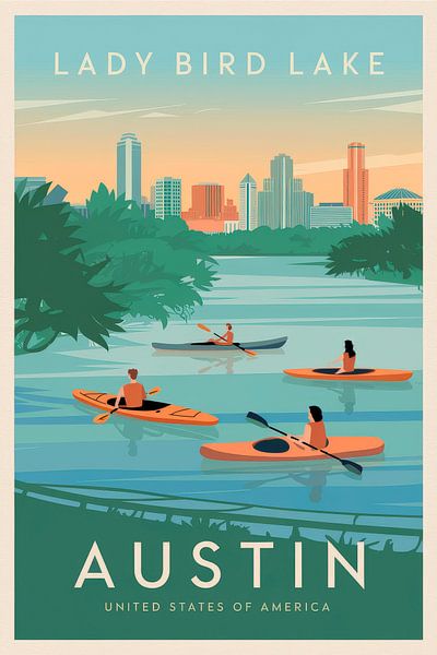 Austin, Texas Vintage Travel Poster by Poster Art Shop