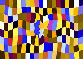 Cuby Club Yellows (Modern Flat Pattern in Yellow and Cobalt)