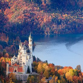 Herfst bij het kasteel Neuschwanstein van Henk Meijer Photography