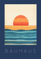 Bauhaus Zon Zonsondergang Oranje Blauw Golven