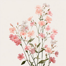 Pastel pink wildflower botanical print by TheXclusive Art