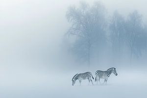 Stille und Nebel | Zebra's Mitte des Winters