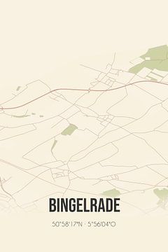 Vintage landkaart van Bingelrade (Limburg) van MijnStadsPoster