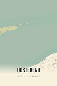 Alte Karte von Oosterend (Fryslan) von Rezona