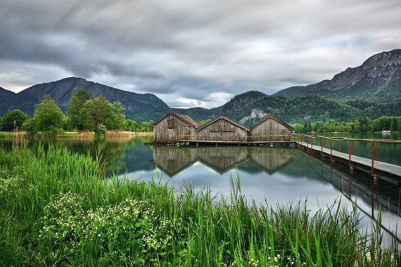 boathouses at the Kochelsee - beautiful bavaria by Rolf Schnepp
