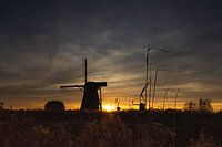Zonsondergang bij Kinderdijk