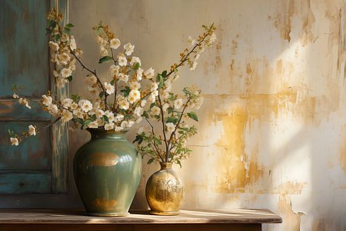 Peinture romantique d'un bouquet floral