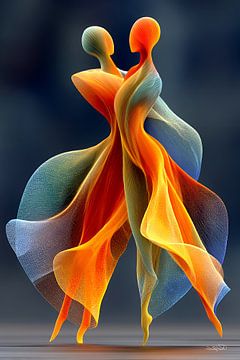 abstract dansende vrouwen van Gelissen Artworks