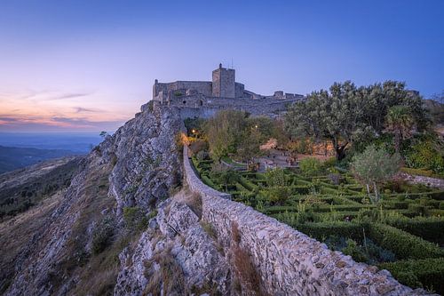 Marvão (Marvao, Alentejo) tijdens het blauwe uurtje