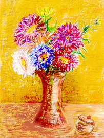 Still Life with Asters by Claudia Gründler