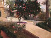 Garten des Alcazar von Sevilla, Joaquín Sorolla y Bastida von Meisterhafte Meister Miniaturansicht