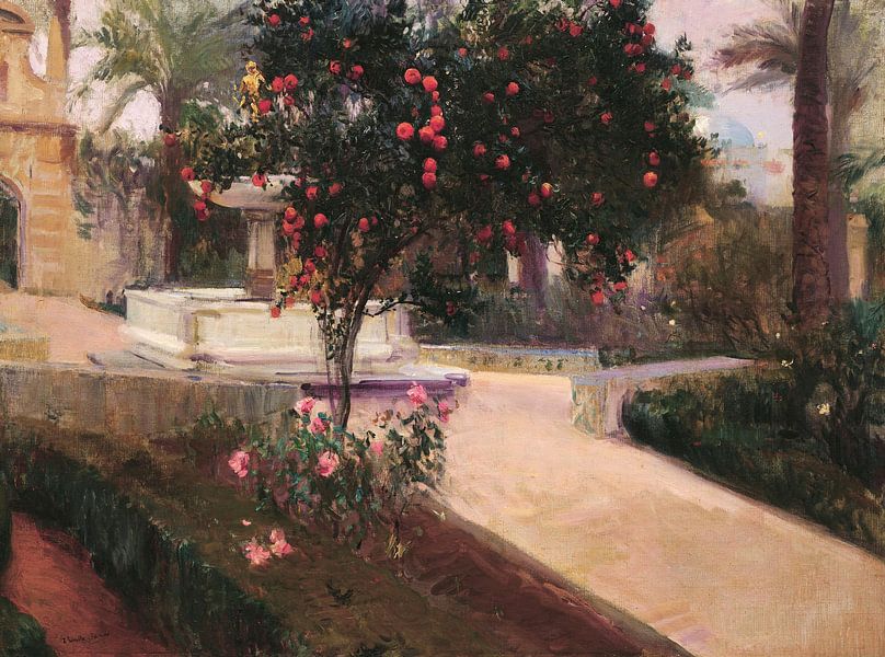 Garden of the Alcazar of Seville, Joaquín Sorolla y Bastida by Masterful Masters