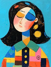 Femme avec boucles d'oreilles | Femme colorée sur La collection ARTEO