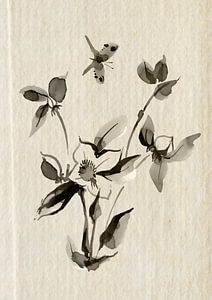 Frühlingsblumen mit Schmetterling