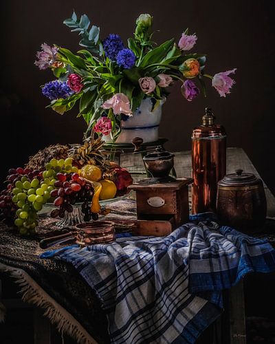 Flower still life Delft Ware