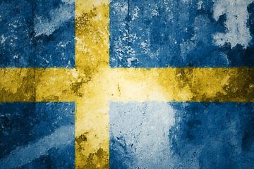 Zweden vlag vintage van Grafikdesign Manuel Groß