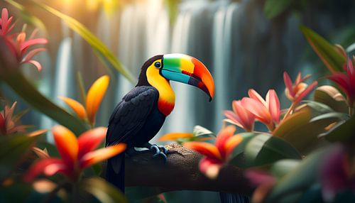 Toekan in het tropisch regenwoud Tropisch