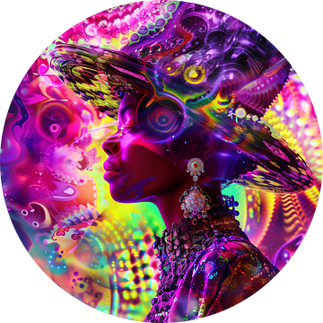 Psychedelische fractal vrouw van Frank Daske | Foto & Design