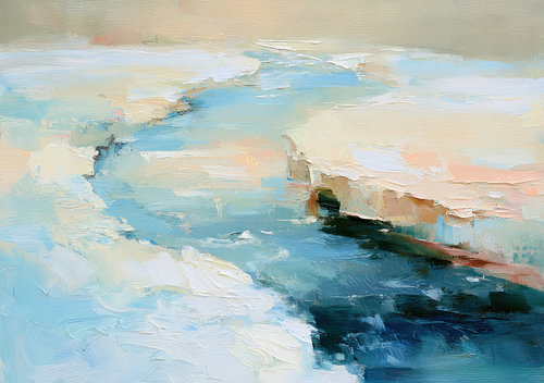 Abstract ice landscape in blue and white
