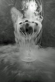 Bessen in een glas met veel damp