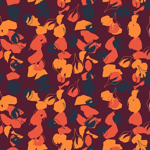 Bloemenmarkt Oslo. Scandinavische bloesem in wijnrood, oranje en rijk geel.