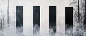 Des blocs minimalistes dans le brouillard sur Poster Art Shop