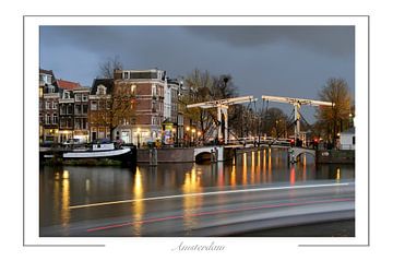 Suspension bridge along the Amstel river by Richard Wareham