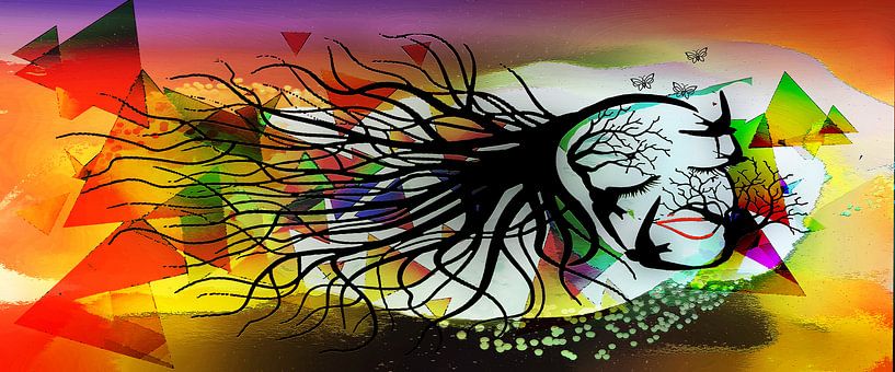 Femme Fatale, woman consisting of birds and branches by MirEll digital art