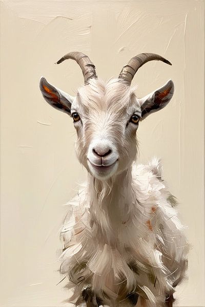 Realistische Ziege mit sanften Farben von Art & Soul Creations
