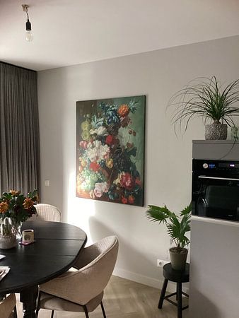 Obst und Blumen in einer Terrakotta-Vase, Jan van Os