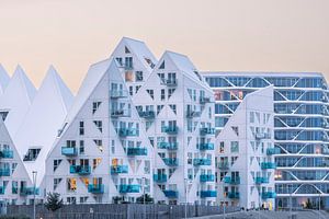 Iceberg Aarhus au coucher du soleil
