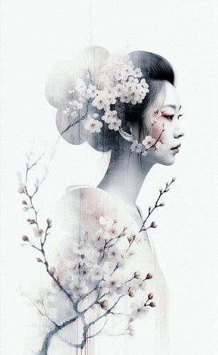 Fading Spring Portrait of a Geisha